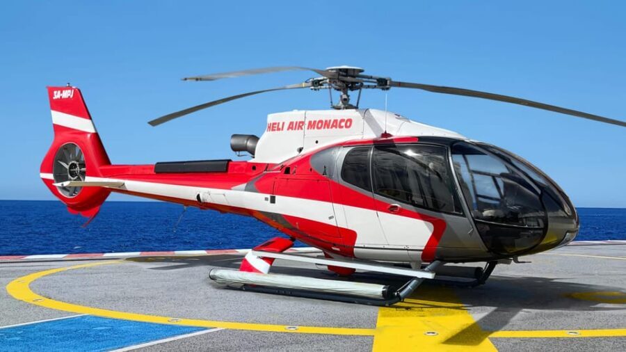 20-minute panoramic flight from Monaco - From Monaco heliport to takeoff: what the start feels like