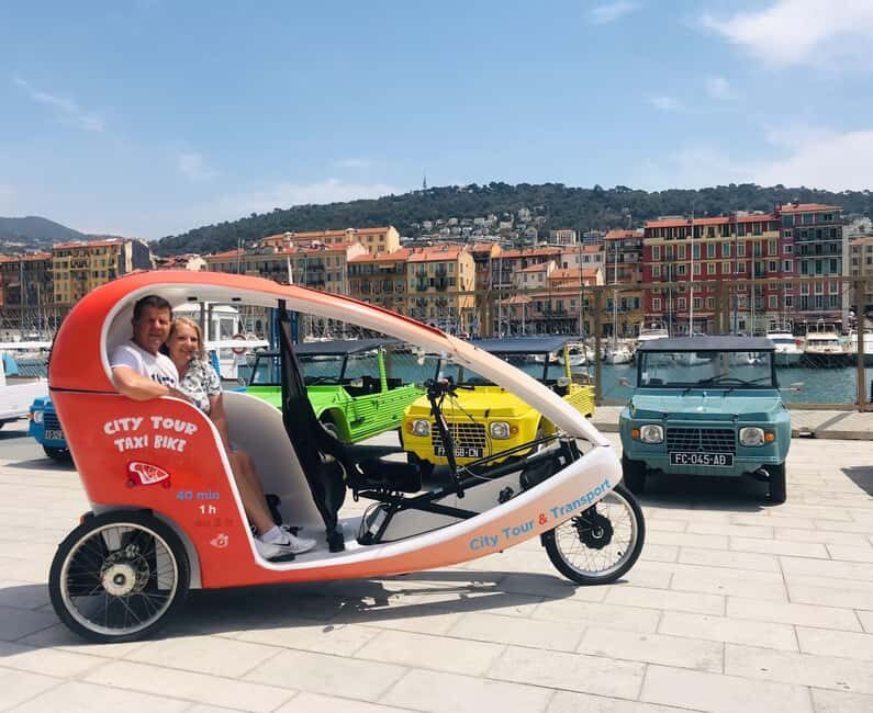 Nice : Visite privé 1H en Vélotaxi avec un guide local. - Bay views, Castle Hill energy, and the port side of Nice